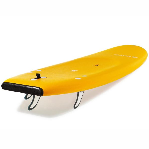 Kid s Foam Beginner s Surfboard 6 8  + Leash & 3 Fins - 100 For Sale