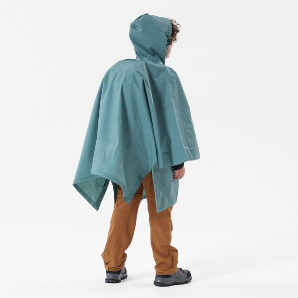 Kid s Hiking Rain Poncho 10L 126-156cm - Blue Green Online Hot Sale