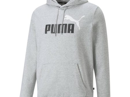 Puma ESS+ 2 Col Big Logo Men s Hoodie FL - Light Grey For Discount