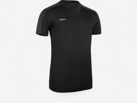 Adult Short-Sleeved Football Shirt Essential - Black For Discount