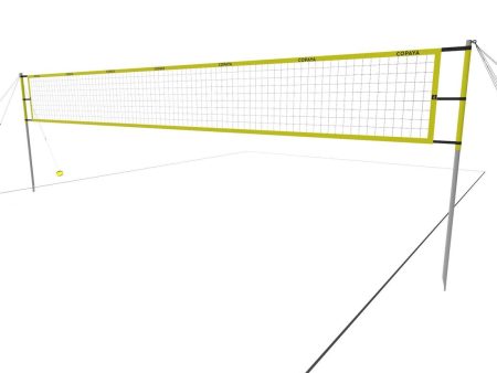 Beach Volleyball Net 8m - BV 900 Yellow Hot on Sale