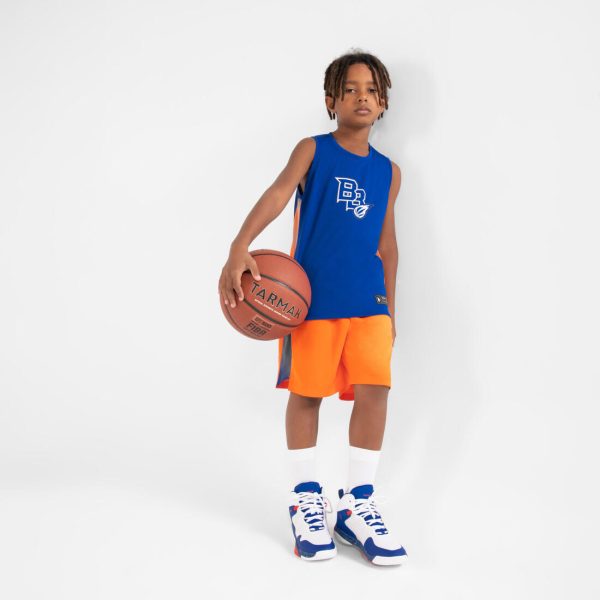 Kids  Sleeveless Basketball Jersey T500 - Blue Supply