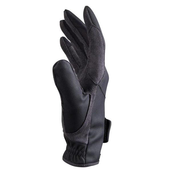 500 Children s Horse Riding Gloves - Black Grey Fashion