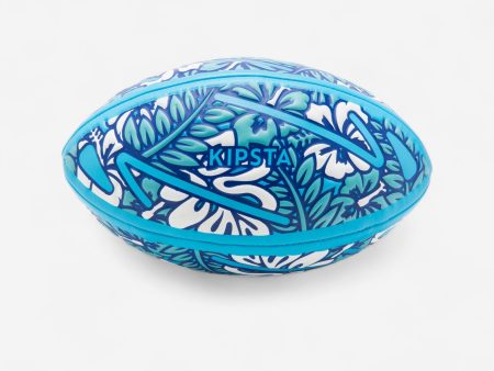 Beach Rugby Ball R100 Midi Beach Tropical - Blue White For Sale