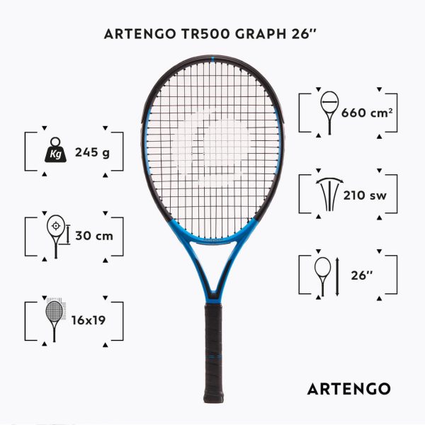 Kids  26  Tennis Racket TR500 Graph - Blue Online