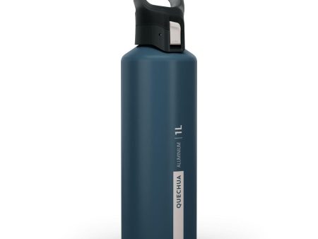 Hiking Flask Quick-Opening Cap Aluminium 1L - MH500 Fashion