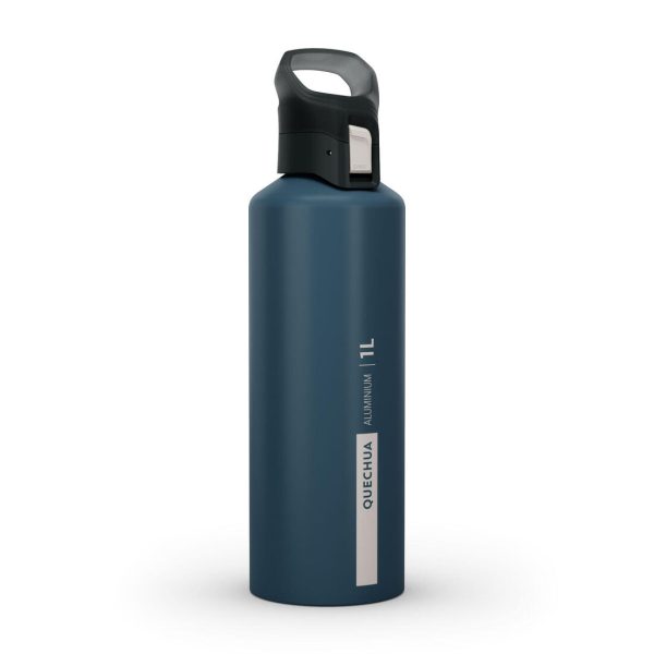 Hiking Flask Quick-Opening Cap Aluminium 1L - MH500 Fashion