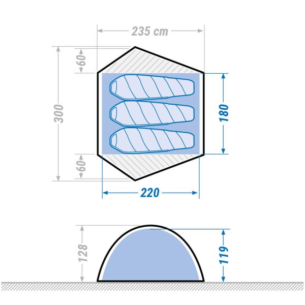 Freestanding Trekking Tent 3 Person - Trek 500 Discount