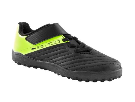 Kipsta 100 Easy Kid s Soccer Boots - Turf - Rip-Tab - Black Yellow Sale