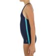 Girl s Swimsuit Shorty - Vega 100 Turquoise Blue For Discount