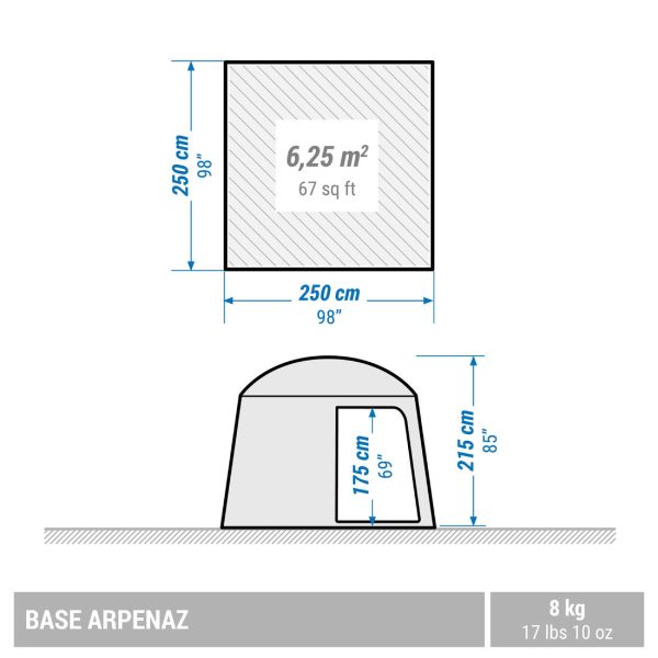 Camping Sun Shelter UPF 30+ 6 Person - Arpenaz Discount