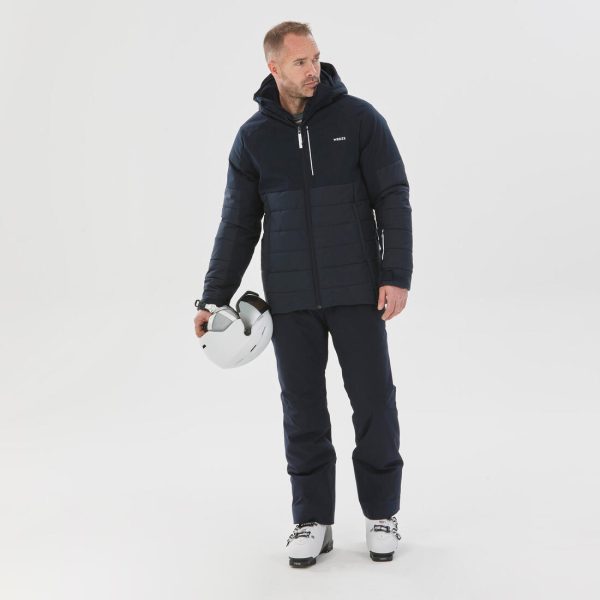 100 Warm Men s Ski Jacket Mid-length  - Navy Blue Hot on Sale