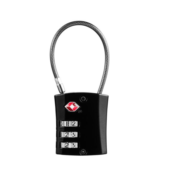 Travelling Trek Cable TSA Code Padlock - Black Online