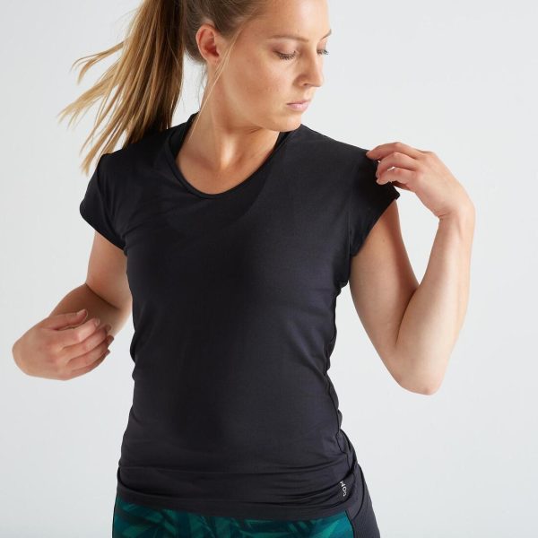 100 Women s Cardio Fitness T-Shirt on Sale