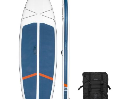 Inflatable Stand-up Paddle Board (Over 80kg) Compact 10ft - White Blue - 100 Supply