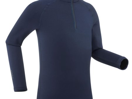 Kid s Ski Base Layer Top 1 2 Zip - BL 500 Blue Discount