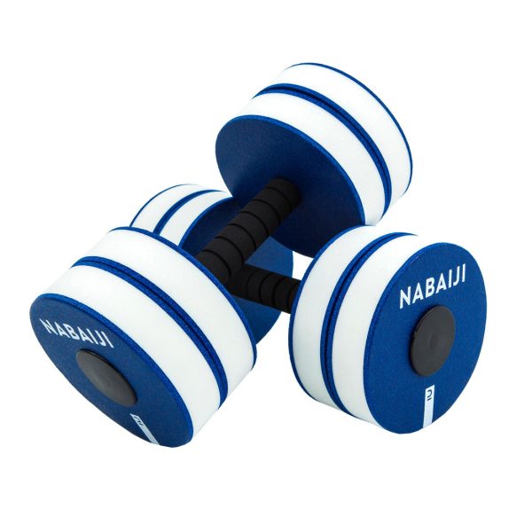 Pair of Foam Aquafit Dumbbells Aquagym blue white Online now