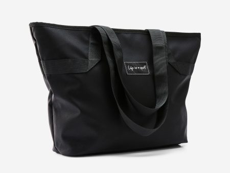 25 L Leather Look Sport Tote Bag - Black For Discount