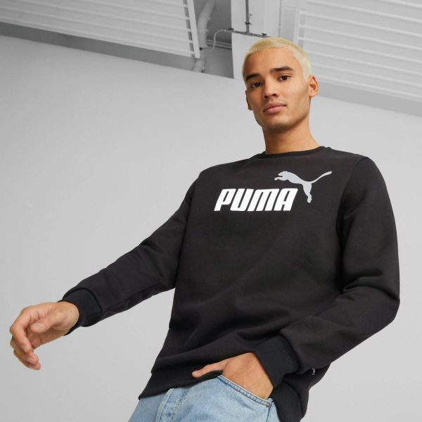 Puma ESS+ 2 Col Big Logo Crew Men s Sweater FL - Black Cheap