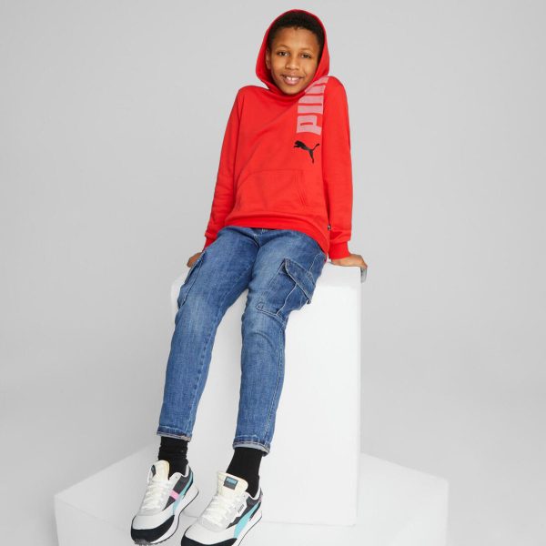 Puma ESS+ Logolab Boy s Hoodie FL B - Red Online Hot Sale