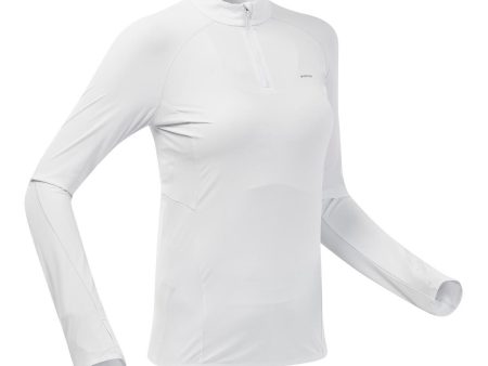 Women s Mountain Hiking Long-sleeved T-shirt - MH550 Hot on Sale