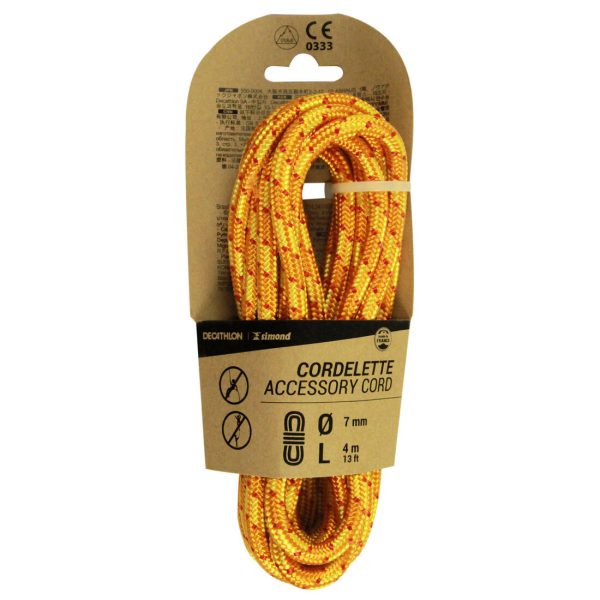 Climbing and Mountaineering Cordelette 7 mm x 4 m - Orange Supply