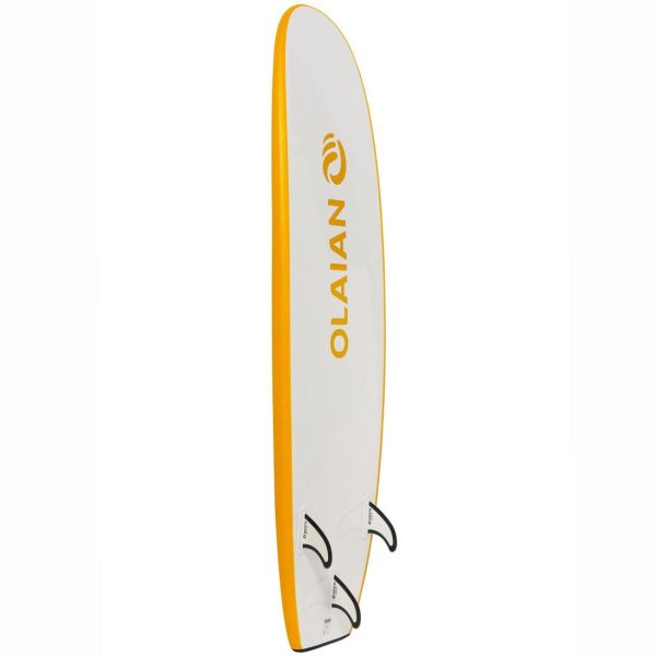 Kid s Foam Beginner s Surfboard 6 8  + Leash & 3 Fins - 100 For Sale