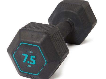 Weight Training Cross Training Hex Dumbbell 7.5 kg - Black Cheap