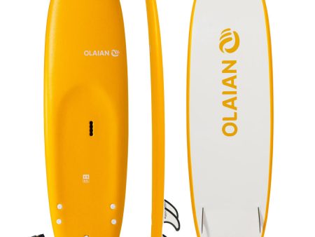 Kid s Foam Beginner s Surfboard 6 8  + Leash & 3 Fins - 100 For Sale