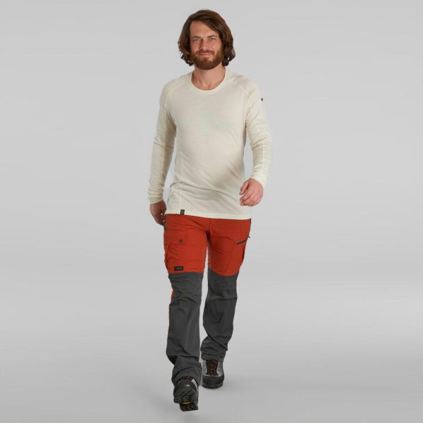 Men s T-shirt Long-sleeved Undyed Merino Wool - MT500 Discount