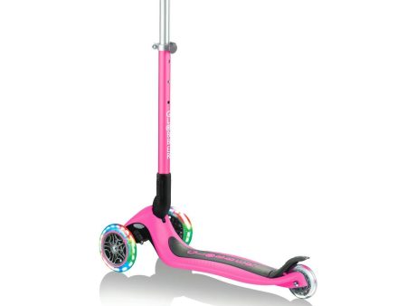 Globber Primo Foldable + Lights 3-Wheeled Kids Scooter (Ages 3-6) - Deep Pink Discount