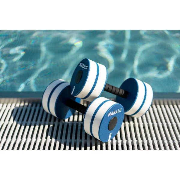 Pair of Foam Aquafit Dumbbells Aquagym blue white Online now