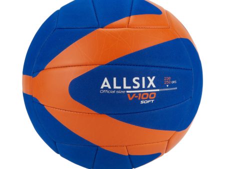 230-250 g Volleyball for 10- to -14-Year-Olds V100 Soft - Blue Orange For Cheap