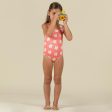 Baby Girl s Swimsuit One-piece Waffle Texture - Coral Flower Print Sale