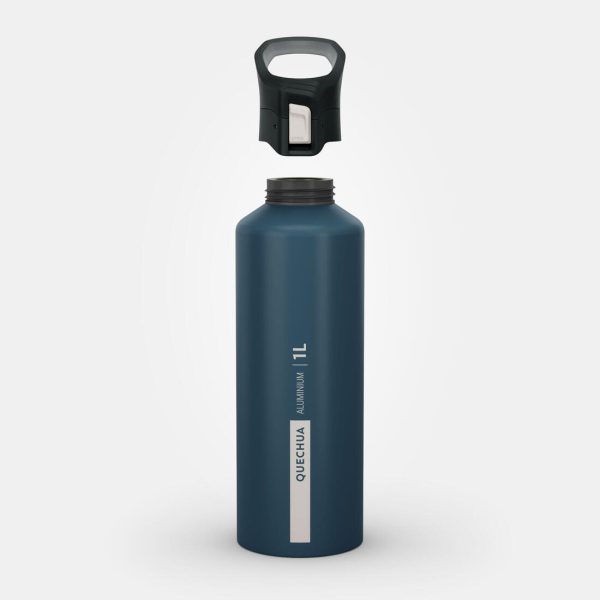 Hiking Flask Quick-Opening Cap Aluminium 1L - MH500 Fashion