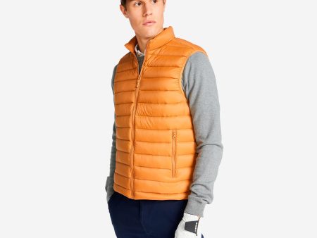 Men s golf sleeveless down jacket MW500 - hazelnut For Cheap