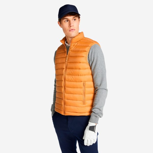 Men s golf sleeveless down jacket MW500 - hazelnut For Cheap