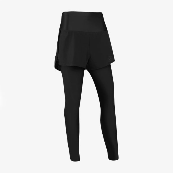 WOMEN RUN LONGTIGHT  2N1 BLACK For Discount