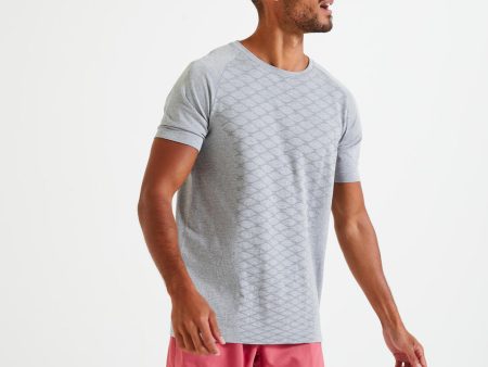 Men s Seamless Crew Neck T-Shirt Mottled Grey Cheap