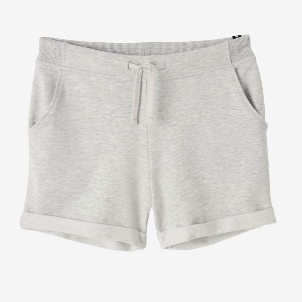 Women s Straight-Cut Cotton Fitness Shorts With Pocket - Light Heather Grey Online now