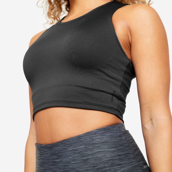 Women s Cardio Fitness Cropped Tank Top - Black Supply