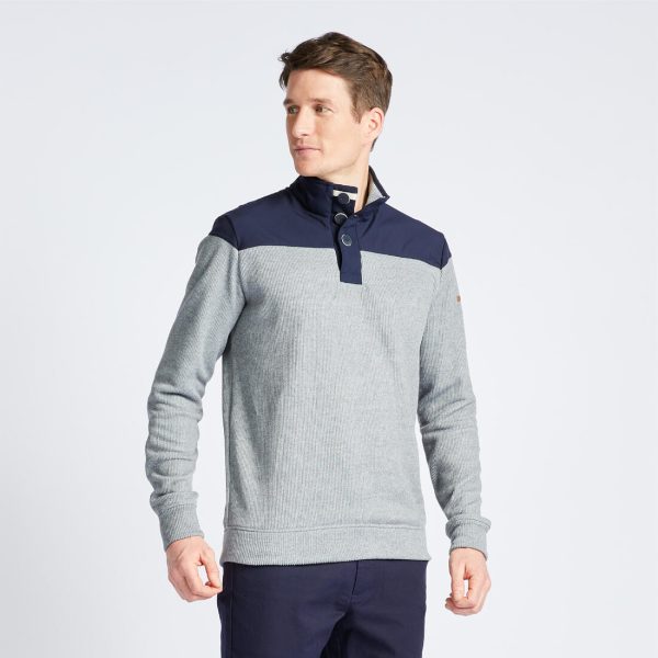 Men s Sailing Pullover - 300 Blue grey Fashion