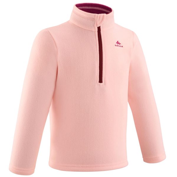 Kids’ Hiking Fleece - MH100 Aged 2-6 - Pink For Sale