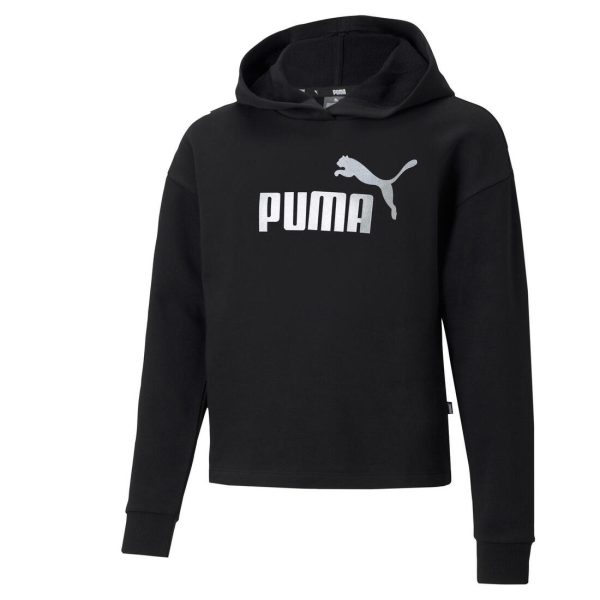 Puma Kids Essentials+ Logo Cropped Hoodie Online Hot Sale