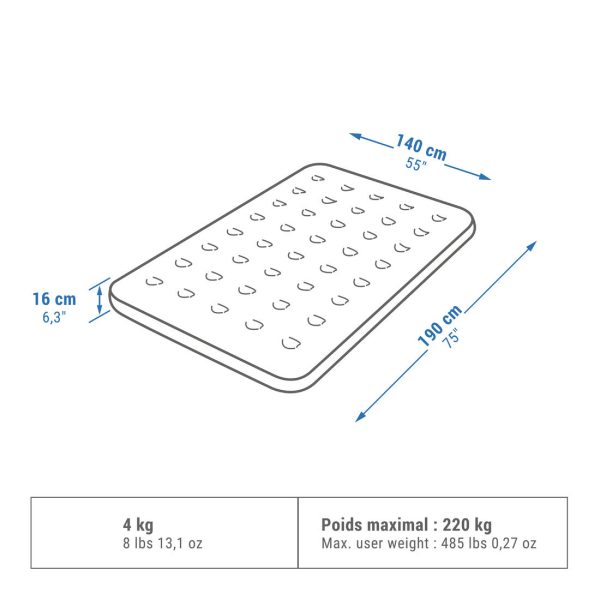 Inflatable Camping Mattress 2 Person 140 cm - Air Basic Online now