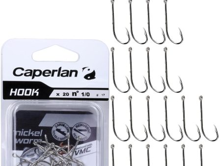 NICKEL WORM EYE HOOK single sea fishing hook on Sale