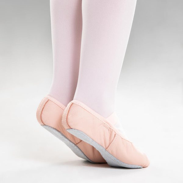 Leather Full Sole Demi-Pointe Shoes Sizes Child 8 to Adult 5 - Pink For Sale