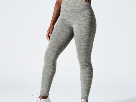 Women s High-Waisted Cardio Fitness Leggings - Mottled Khaki Fashion