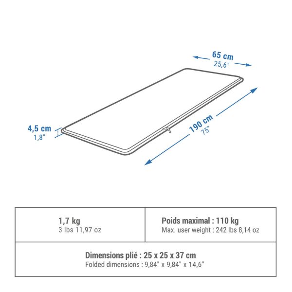 Self Inflating Camping Mattress 1 Person - Comfort Online Sale