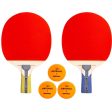 Set of 2 TTR 100 3* All-Round Table Tennis Bats and 3 TTB 100* 40+ Balls Orange Hot on Sale